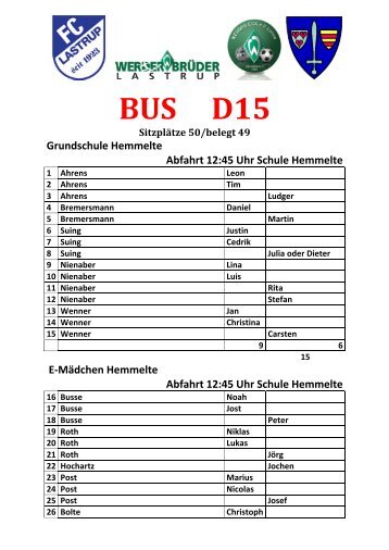 BUS D15 - FC Lastrup