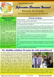 Informativo Semanal do dia 12 de Dezembro de 2010. - Diocese de ...