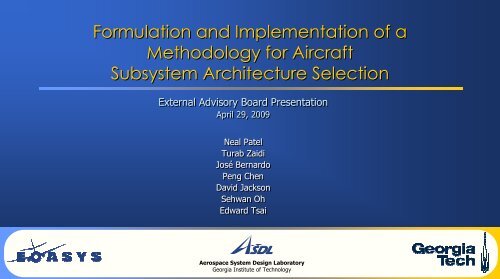 Formulation and Implementation of a Methodology for Aircraft - Pace