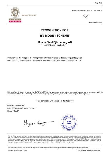 Bureau Veritas Marine Classification Mode