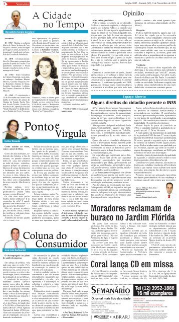 Edição 1005, de 9 de Novembro de 2012 - Semanário de Jacareí