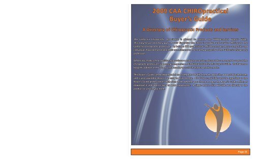 2009 CAA CHIROpractical Buyer's Guide - CCA Journal magazine