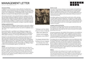 Read the new Management Letter here! - Beerenberg