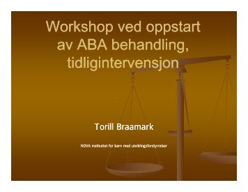 Tidlig Intervensjon med ABA - Autisme kan behandles