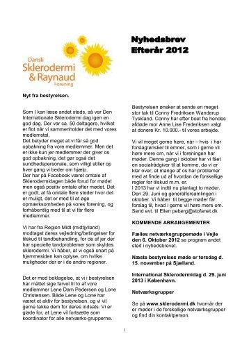 EfterÃ¥r 2012 - Dansk Sklerodermi & Raynaud Forening