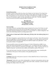 BOROUGH OF FLORHAM PARK Notice of Tort Claim Form General ...