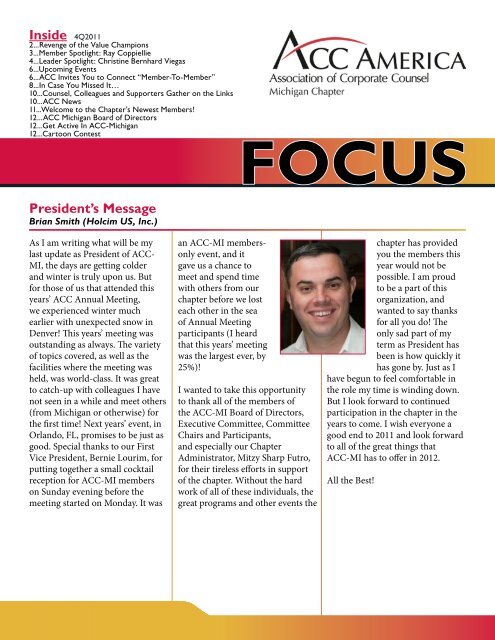 Inside President's Message - Association of Corporate Counsel
