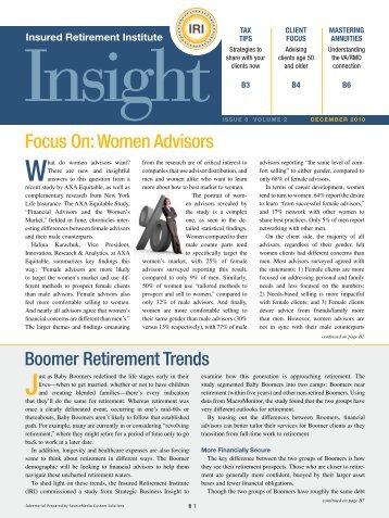 Focus On: Women Advisors - Financial Planning