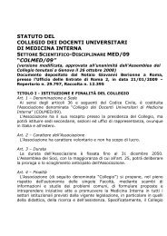 statuto del collegio dei docenti universitari di medicina ... - Colmed