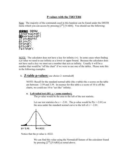 P Value Chart