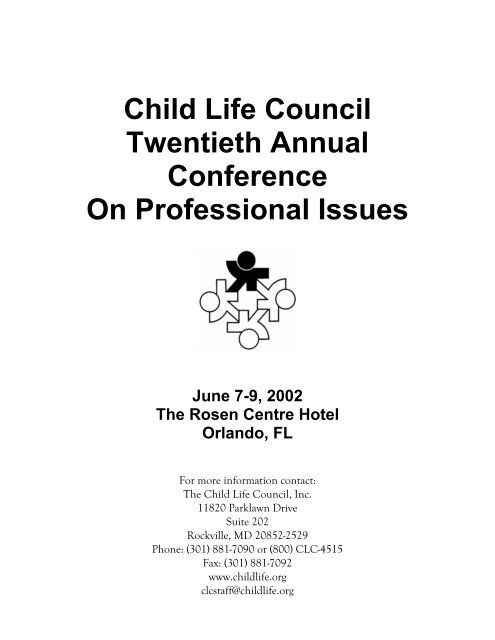 Child Life Council Twentieth Annual Conference On Professional ...