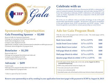Gala Sponsorship and Program Advertising - ICHP