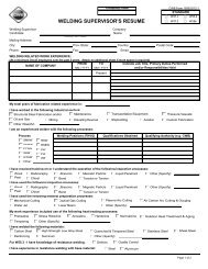 Form 155 Welding Supervisor's Resume - CWB Group