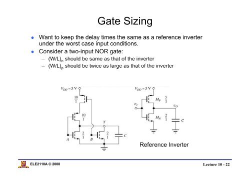 Week 10: MOS Logic Circuits