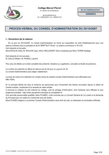 CAP Conseil - Collège Marcel Pierrel à Marvejols