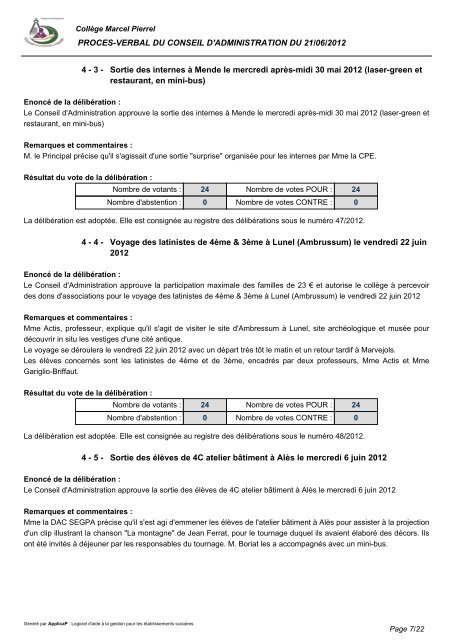 CAP Conseil - Collège Marcel Pierrel à Marvejols