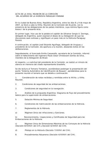 ACTA DE LA XXXa. REUNIÃN DE LA COMISIÃN DEL ACUERDO ...