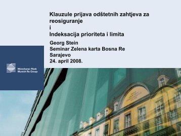 Klauzule prijava odstetnih zahtjeva - Bosna RE