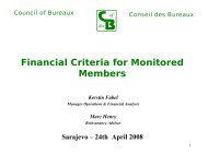 Financial Criteria for Monitored Members - Bosna RE