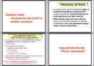 Obiettivi della valutazione dei rischi in ambito sanitario ...