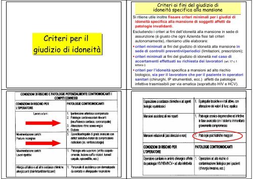 Obiettivi della valutazione dei rischi in ambito sanitario ...