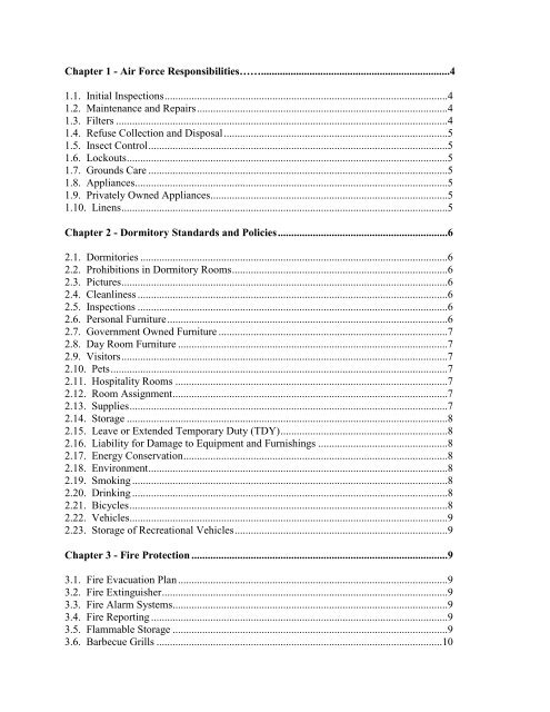 Unaccompanied Housing Brochure - Air Force Housing