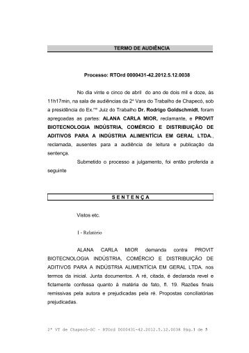 AIND 01853-2005-038-12-00-9 2a Vara do Trabalho de ChapecÃ³