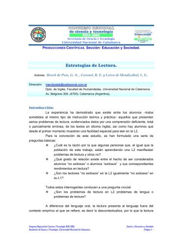 Estrategias de Lectura. - Editorial Cientifica - Universidad Nacional ...