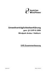 Umweltverträglichkeitserklärung Windpark Andau Halbturn