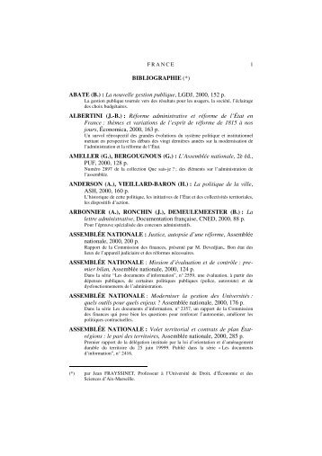 ABATE (B.) : La nouvelle gestion publique, LGDJ, 2000, 152 p ...