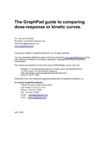The GraphPad guide to comparing dose-response or kinetic curves.