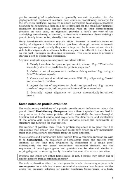 Practical Course on Multiple Sequence Alignment - CNB - Protein ...