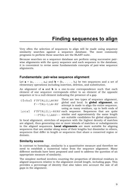 Practical Course on Multiple Sequence Alignment - CNB - Protein ...