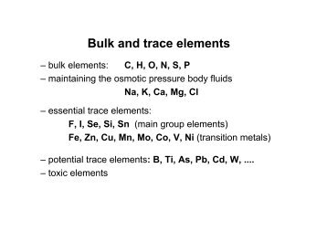 Bulk and trace elements