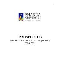 PhD brochure Sharda University - Research and Development