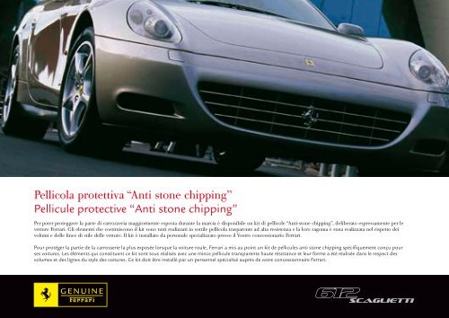 Pellicola protettiva “Anti stone chipping” Pellicule protective “Anti ...