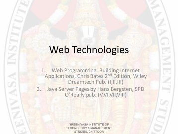 Web Technologies - Sreenivasa Institute Of Technology and ...