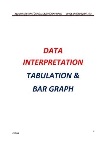 DATA INTERPRETATION TABULATION & BAR GRAPH