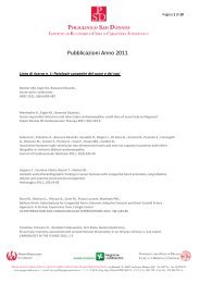 Pubblicazioni Anno 2011 - Gruppo ospedaliero San Donato