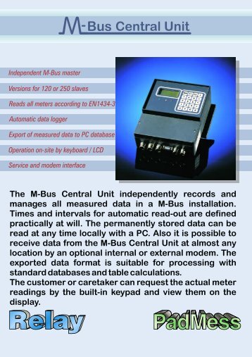 Bus The heart of your M-Bus installation - PadMess GmbH