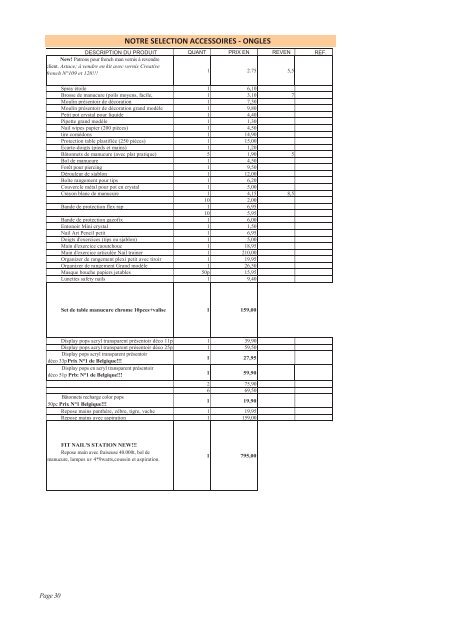 Catalogue & tarif - Les Professions EsthÃ©tiques