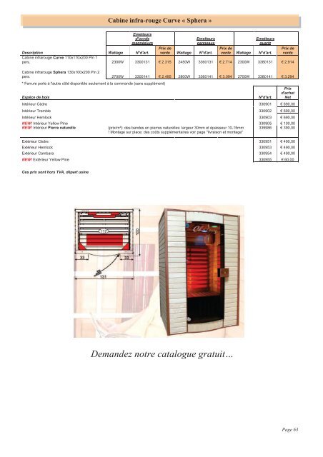 Catalogue & tarif - Les Professions EsthÃ©tiques