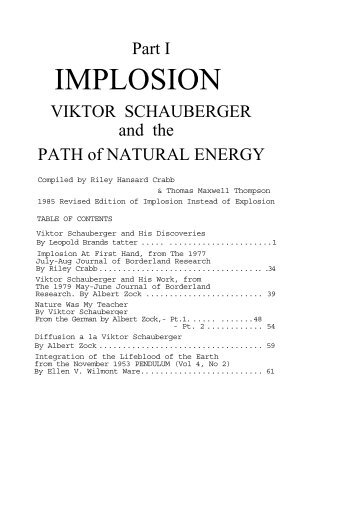 Implosion - Viktor Schauberger and The Path of Natural