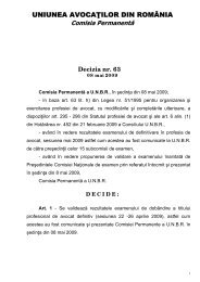 UNIUNEA AVOCAÅ¢ILOR DIN ROMÃNIA