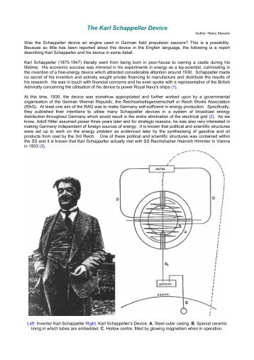 The Karl Schappeller Device - Practical Guide to Free-Energy Devices