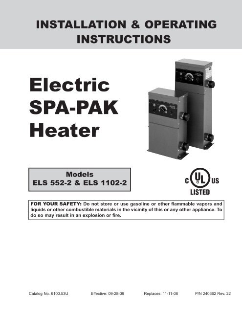 Electric SPA-PAK Heater - Rheem