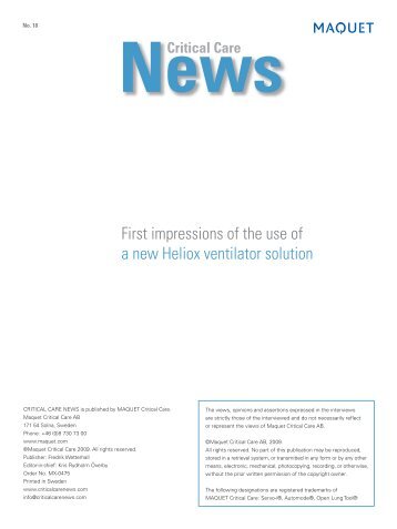 First impressions of the use of a new Heliox ventilator solution