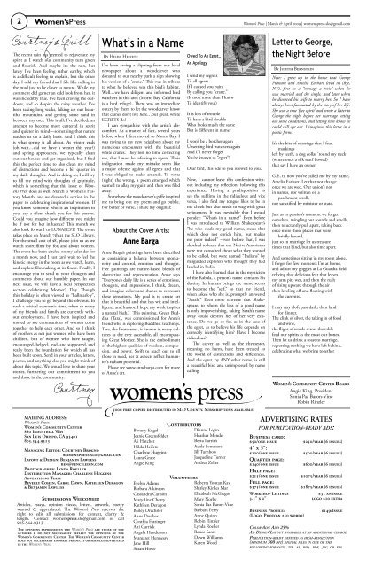 March-April 2009 - Women's Press