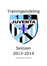 Trainingsindeling Seizoen 2013-2014 - Juventa '12