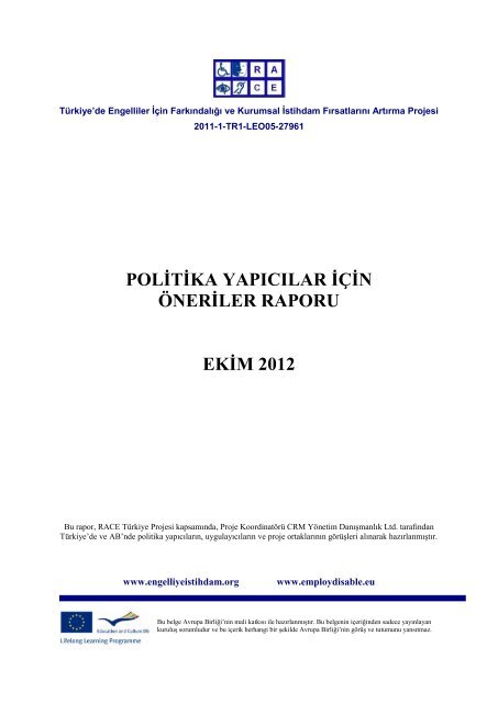 Politika ve Uygulama Önerileri Katalogu